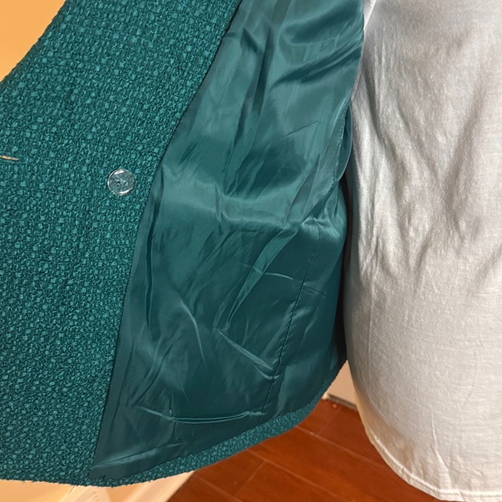 Rachel Zoe Green Double-Breasted Blazer. - Picture 7 of 13